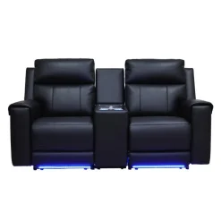 Power Reclining Loveseat with Massage, Heat, Console, and Built-In Sound System