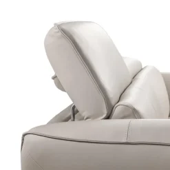 HTL Power Reclining Loveseat with Adjustable Headrests - Genuine Leather
