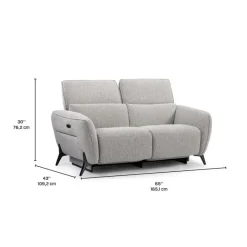 HTL Power Reclining Loveseat with Adjustable Headrests - Fabric