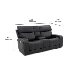 Power Reclining Loveseat with Adjustable Headrests, Console and Immersive Sound System