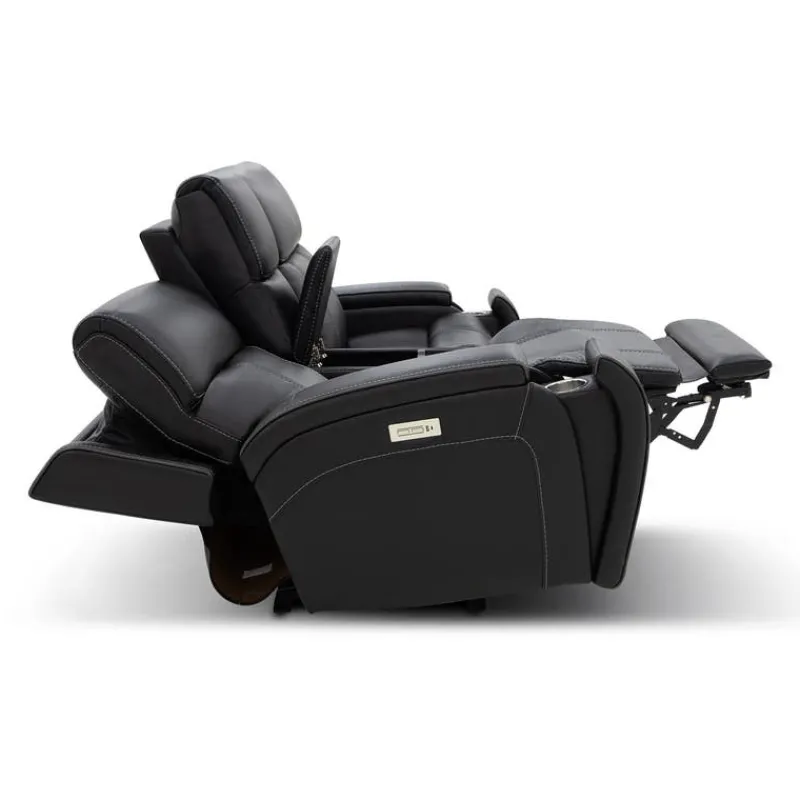 Power Reclining Loveseat with Adjustable Headrests, Console and Immersive Sound System
