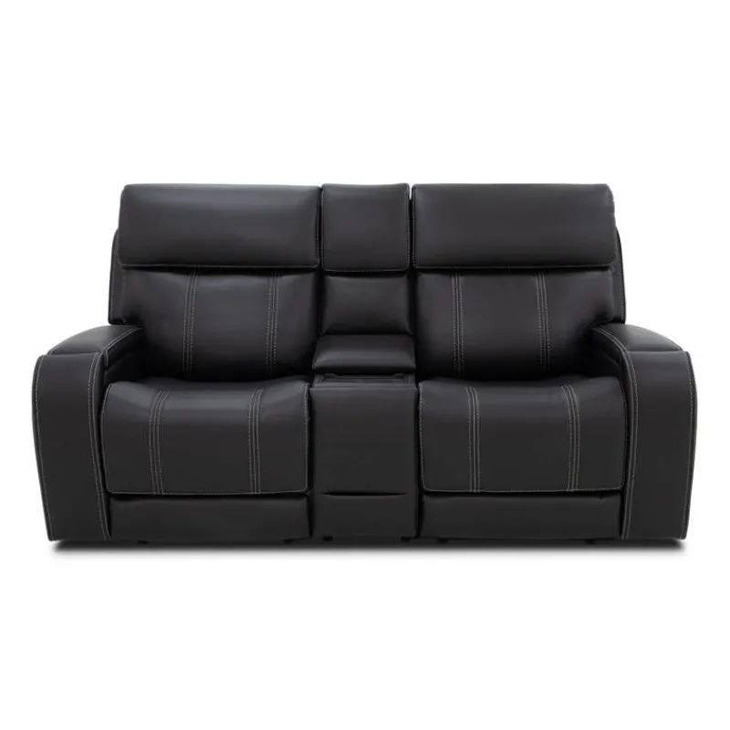 Power Reclining Loveseat with Adjustable Headrests, Console and Immersive Sound System