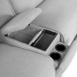 Power Reclining Modular Loveseat, Adjustable Headrests and Console with an Audio System - 3 pcs