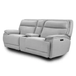 Power Reclining Modular Loveseat, Adjustable Headrests and Console with an Audio System - 3 pcs