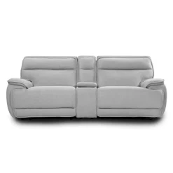 Power Reclining Modular Loveseat, Adjustable Headrests and Console with an Audio System - 3 pcs