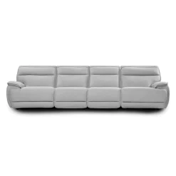 Power Reclining Modular Sofa, Adjustable Headrests and 2 Fold-Down Backrest Seats - 4 pcs