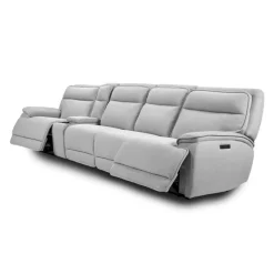 Power Reclining Modular Sectional, Adjustable Headrests, Console with an Audio System and 2 Fold-Down Backrest Seats - 5 pcs