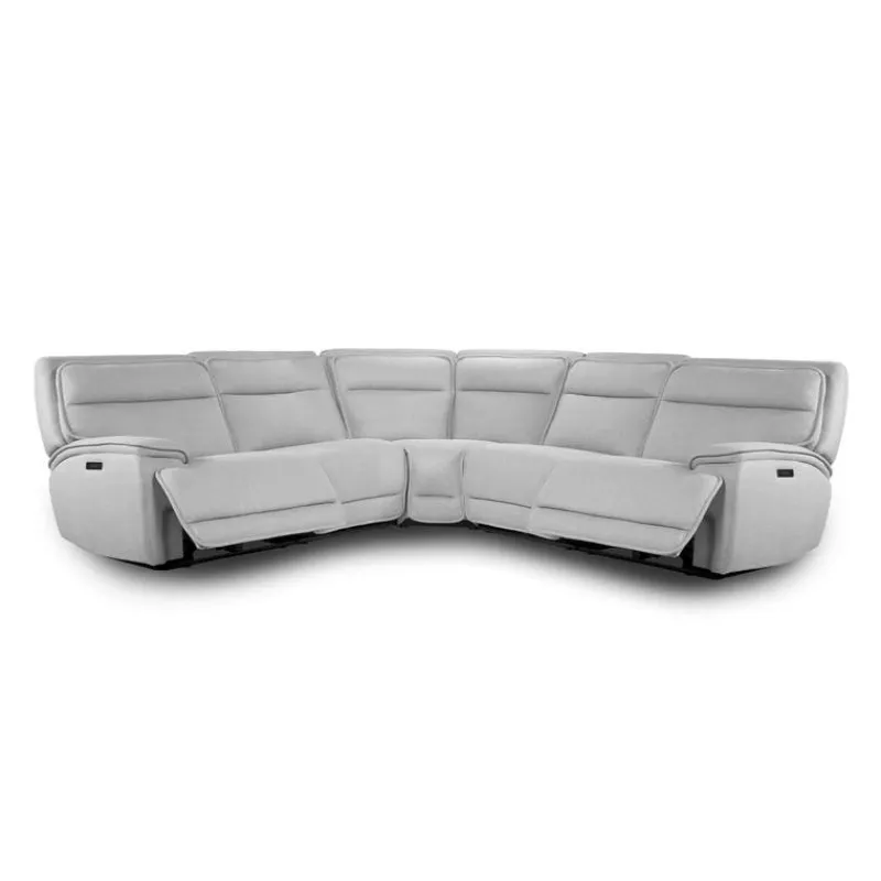 Power Reclining Modular Sectional, Adjustable Headrests and Fold-Down Backrest Seat - 5 pcs