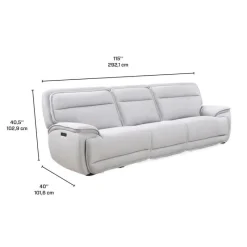 Power Reclining Modular Sofa with Adjustable Headrests and Fold-Down Backrest Seat - 3 pcs