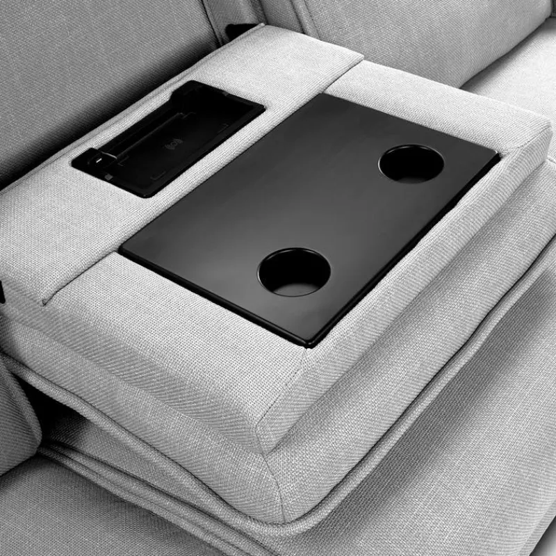 Power Reclining Modular Sectional, Adjustable Headrests, Console with an Audio System and Fold-Down Backrest Seat - 6 pcs