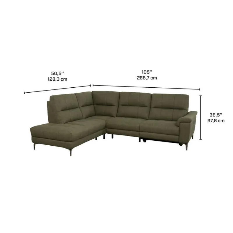 Power Reclining Sectional with Adjustable Headrest