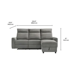 Power Reclining Sectional and Right-Side Chaise with Storage