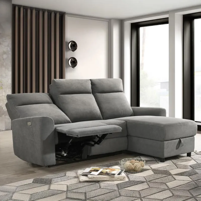 Power Reclining Sectional and Right-Side Chaise with Storage