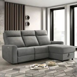 Power Reclining Sectional and Right-Side Chaise with Storage