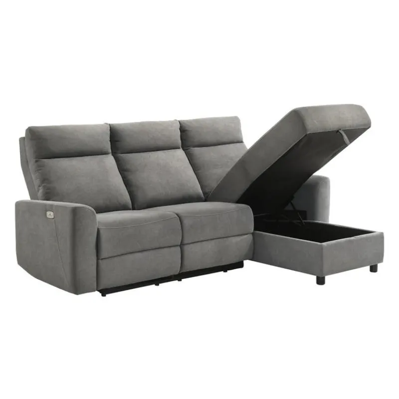 Power Reclining Sectional and Right-Side Chaise with Storage