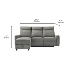Power Reclining Sectional and Left-Side Chaise with Storage