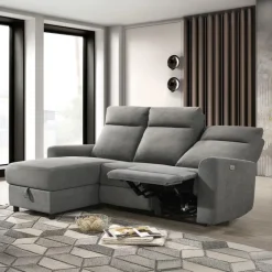 Power Reclining Sectional and Left-Side Chaise with Storage
