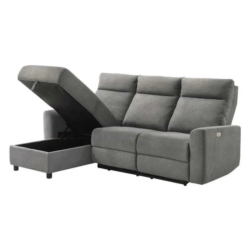 Power Reclining Sectional and Left-Side Chaise with Storage