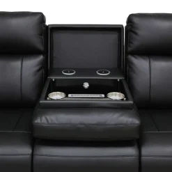 Power Reclining Sofa with Massage, Heat, and Fold-Down Backrest with Built-In Sound System