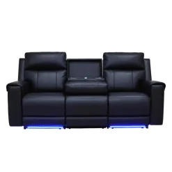 Power Reclining Sofa with Massage, Heat, and Fold-Down Backrest with Built-In Sound System