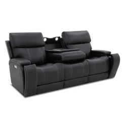 Power Reclining Sofa with Adjustable Headrests, Fold-Down Seat and Immersive Sound System