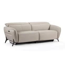 HTL Power Reclining Sofa with Adjustable Headrests - Genuine Leather