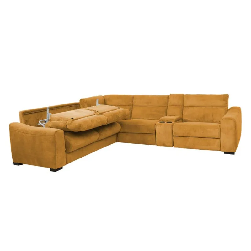 Power Reclining Sleeper Sectional with Console - 6 pcs