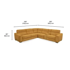 Power Reclining Sleeper Sectional with Console - 6 pcs