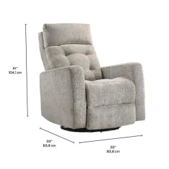 Power Rocker Swivel Recliner with Adjustable Headrest