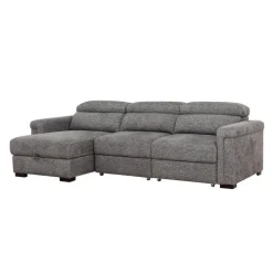 Power Sectional Bed with Sliding Seats and Storage Chaise