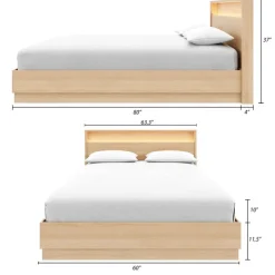 Nexera Queen Bed and Headboard with Integrated Light (60