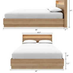 Nexera Queen Bed and Headboard with Integrated Light (60