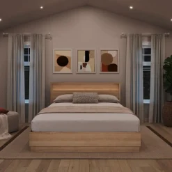 Nexera Queen Bed and Headboard with Integrated Light (60