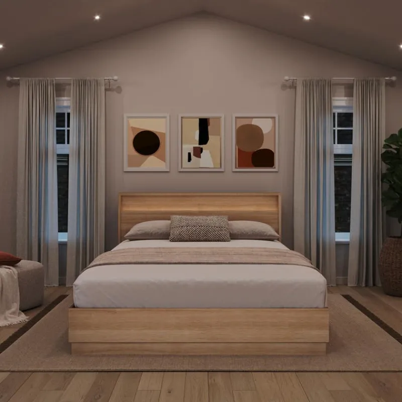 Nexera Queen Bed and Headboard with Integrated Light (60") -