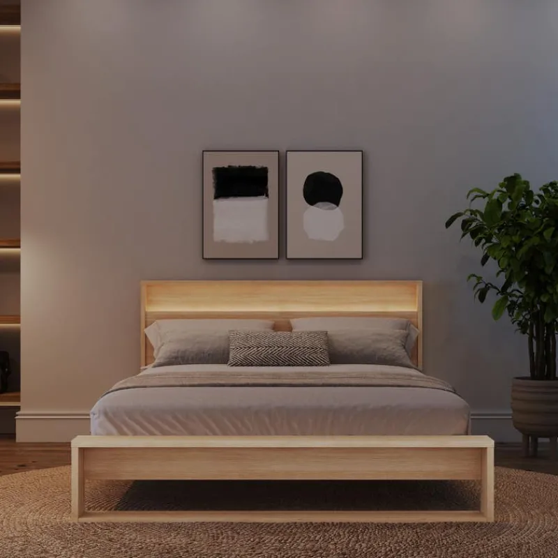 Nexera Queen Bed and Headboard with Integrated Light (60") -