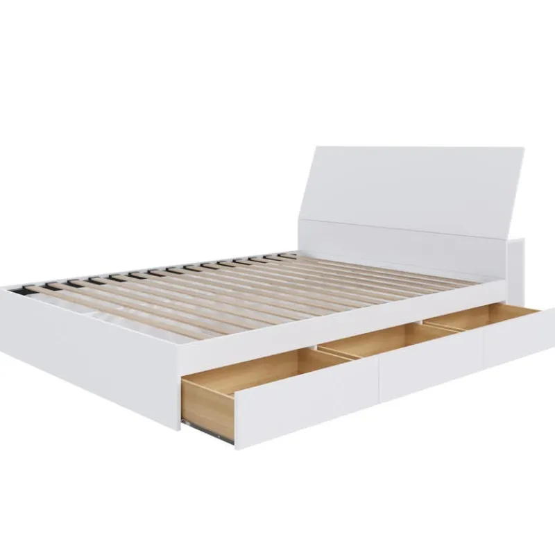 Nexera Queen Bed with 3-Drawer Storage and Headboard (60") -