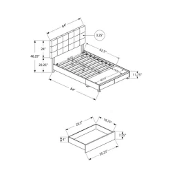 Monarch Queen Bed with 2-Drawer Storage and Headboard (60