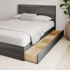 Nexera Queen Bed with 3-Drawer Storage (60") -