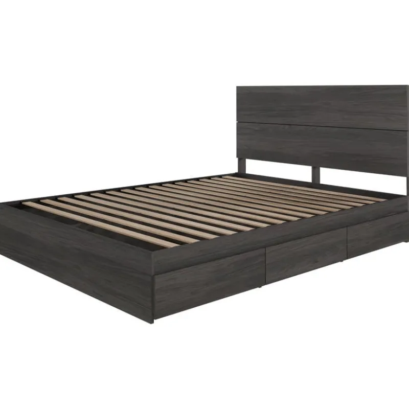 Nexera Queen Bed with 3-Drawer Storage (60") -