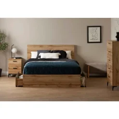 Meubles South Shore Queen Bed with 2-Drawer Storage and Headboard (60
