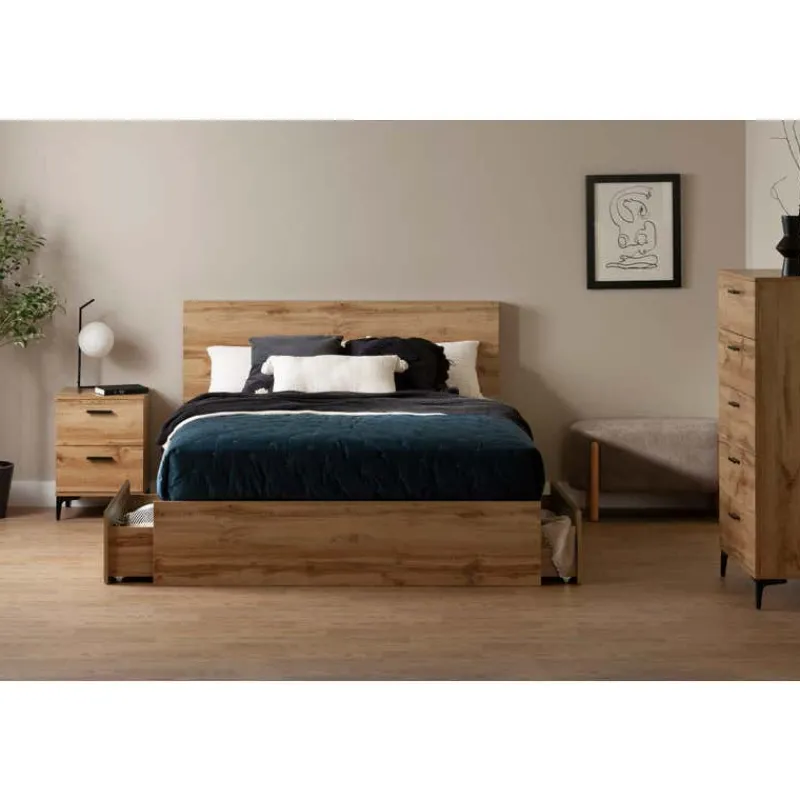Meubles South Shore Queen Bed with 2-Drawer Storage and Headboard (60") - South Shore