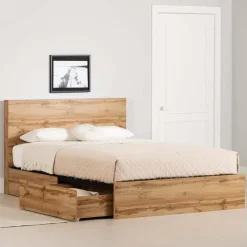 Meubles South Shore Queen Bed with 2-Drawer Storage and Headboard (60
