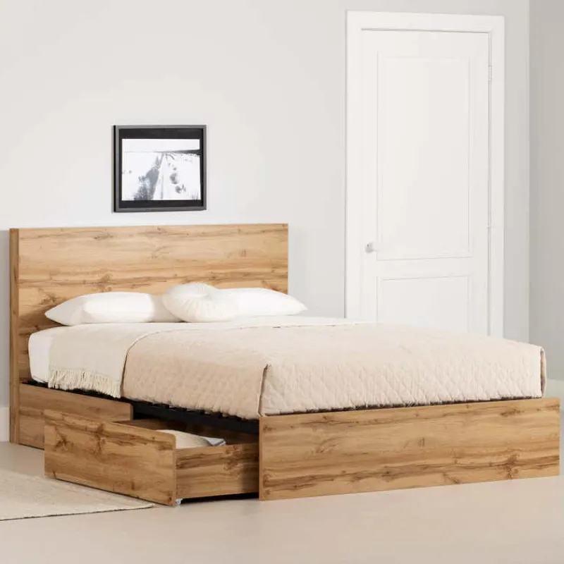 Meubles South Shore Queen Bed with 2-Drawer Storage and Headboard (60") - South Shore