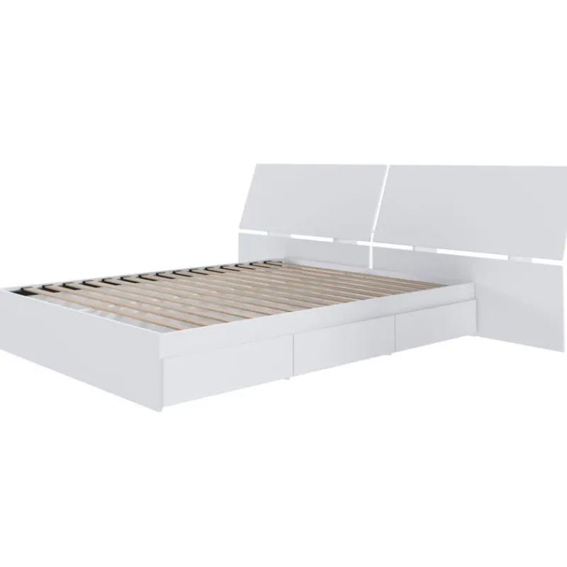 Nexera Queen Bed with 3-Drawer Storage and Headboard (60") -