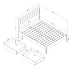 Meubles South Shore Queen Bed with 2-Drawer Storage and Headboard (60