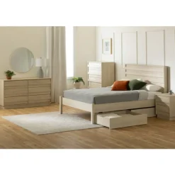 Meubles South Shore Queen Bed with 2-Drawer Storage and Headboard (60