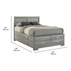 Queen Bed with Drawers & Headboard - 60"