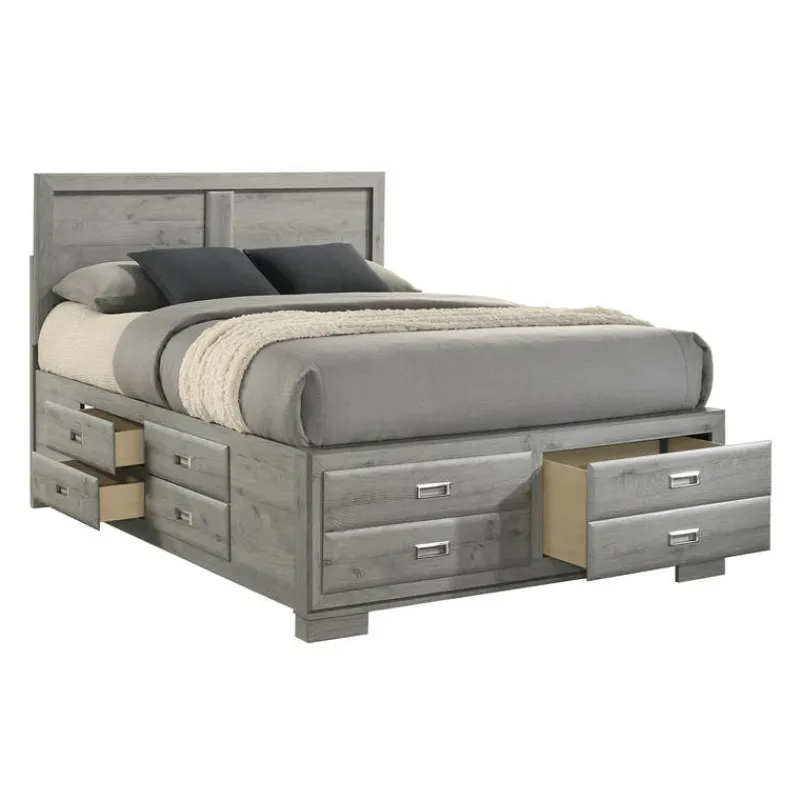 Queen Bed with Drawers & Headboard - 60"