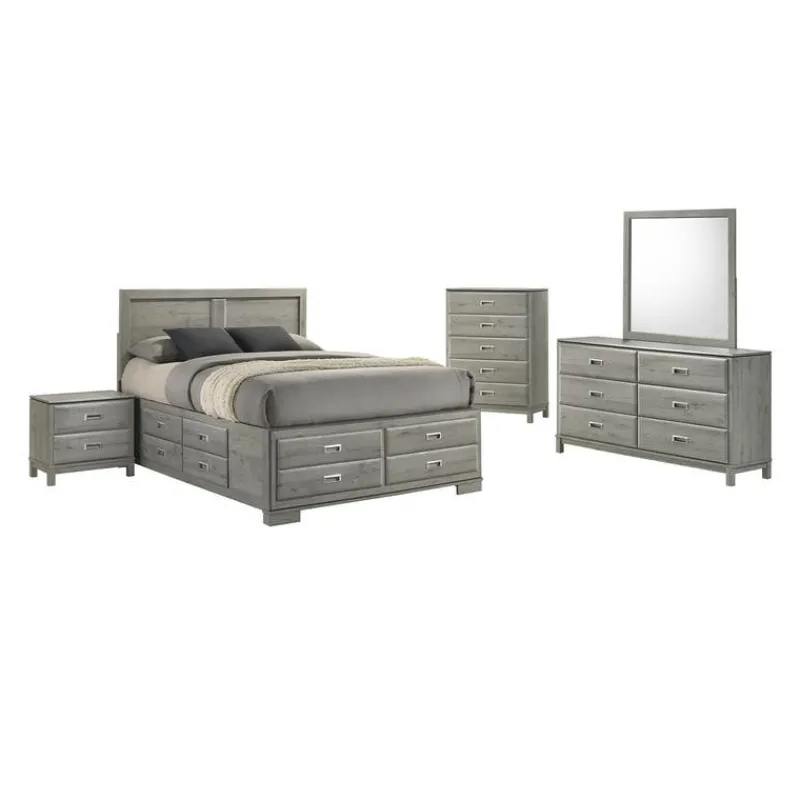 Queen Bed with Drawers & Headboard - 60"