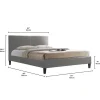 Queen Bed with Headboard (60") - Grey